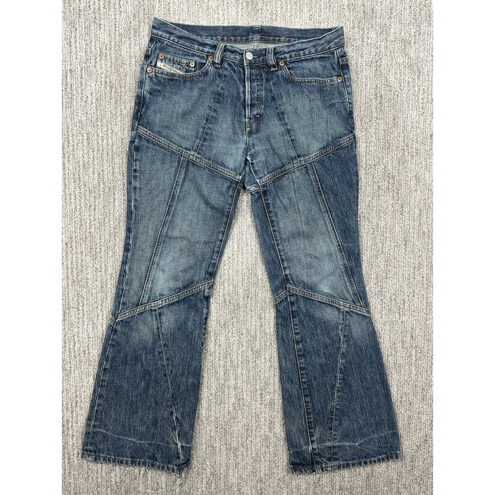 Vtg Diesel Daze Jeans Womens 31 Low Rise Bootcut Flare Made Italy Y2K Distressed
